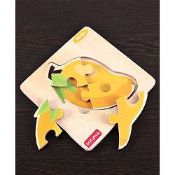 Babyhug 5 in 1 Premium Wooden Jigsaw Fruits 20 pcs puzzle - Set of 5| Educational Toy for Cognitive Development| Montessori Learning Toy| BIS Certified| 2 Years+