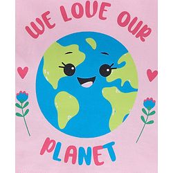 Babyhug Half Sleeves Tee Planet Print - Pink