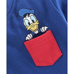 Babyhug Half Sleeves Biowashed Tee Donald Duck Print - Blue