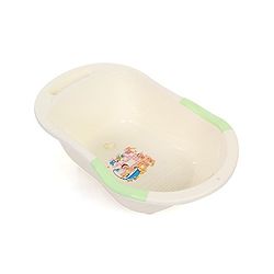Babyhug Bath Tub Hi Happy Print - Cream Green