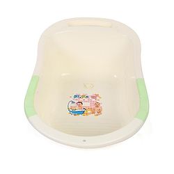 Babyhug Bath Tub Hi Happy Print - Cream Green