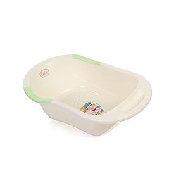 Babyhug Bath Tub Hi Happy Print - Cream Green