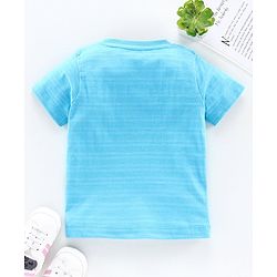 Babyhug Half Sleeves Biowashed Tee Bird Print - Blue