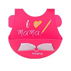 Babyhug Soft Silicone Feeding Bib  Bird Print, Yellow| Waterproof, Tear-Resistant, Easy to Wear| With Deep Crumb Catcher| Adjustable Fit| Foldable & Easy to Carry