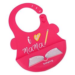 Babyhug Soft Silicone Feeding Bib  Bird Print, Yellow| Waterproof, Tear-Resistant, Easy to Wear| With Deep Crumb Catcher| Adjustable Fit| Foldable & Easy to Carry