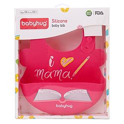 Babyhug Soft Silicone Feeding Bib  Bird Print, Yellow| Waterproof, Tear-Resistant, Easy to Wear| With Deep Crumb Catcher| Adjustable Fit| Foldable & Easy to Carry