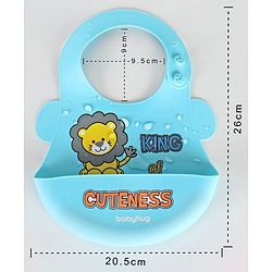 Babyhug Soft Silicone Feeding Bib  Bird Print, Yellow| Waterproof, Tear-Resistant, Easy to Wear| With Deep Crumb Catcher| Adjustable Fit| Foldable & Easy to Carry