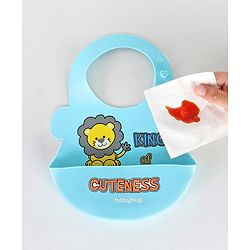 Babyhug Soft Silicone Feeding Bib  Bird Print, Yellow| Waterproof, Tear-Resistant, Easy to Wear| With Deep Crumb Catcher| Adjustable Fit| Foldable & Easy to Carry