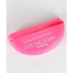 Babyhug Silicone Bib With Crumb Catcher Fish Print - Pink