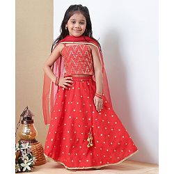 Babyhug Choli & Lehenga With Dupatta  - Orange
