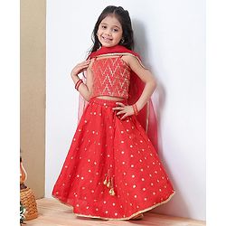 Babyhug Choli & Lehenga With Dupatta  - Orange
