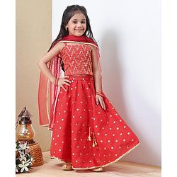 Babyhug Choli & Lehenga With Dupatta  - Orange