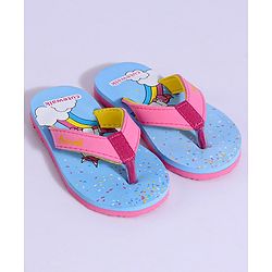 Cute Walk by Babyhug Flip Flops Unicorn Print - Blue