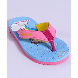 Cute Walk by Babyhug Flip Flops Unicorn Print - Blue