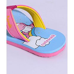 Cute Walk by Babyhug Flip Flops Unicorn Print - Blue