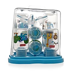 Babyhug Feeding Bottle Pack of 4 With Drying Rack Blue - 2 x 125 ml, 2 x 250 ml