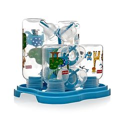 Babyhug Feeding Bottle Pack of 4 With Drying Rack Blue - 2 x 125 ml, 2 x 250 ml