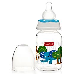 Babyhug Feeding Bottle Pack of 4 With Drying Rack Blue - 2 x 125 ml, 2 x 250 ml