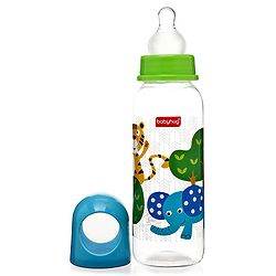 Babyhug Feeding Bottle Pack of 4 With Drying Rack Blue - 2 x 125 ml, 2 x 250 ml