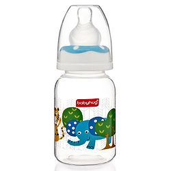 Babyhug Feeding Bottle Pack of 4 With Drying Rack Blue - 2 x 125 ml, 2 x 250 ml