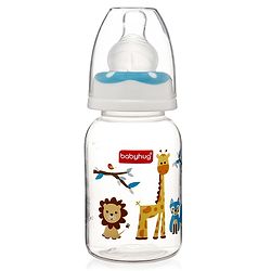 Babyhug Feeding Bottle Pack of 4 With Drying Rack Blue - 2 x 125 ml, 2 x 250 ml