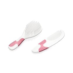 Babyhug Soft Bristle Baby Hair Brush and Comb Set Gentle  Pink |Scalp Care | Soft Bristle | BPA Free | Perfect Gift | Eco-Friendly | Round Tip