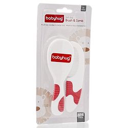 Babyhug Soft Bristle Baby Hair Brush and Comb Set Gentle  Pink |Scalp Care | Soft Bristle | BPA Free | Perfect Gift | Eco-Friendly | Round Tip