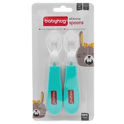 Babyhug Silicone Spoon Small Pack of 2 - Blue
