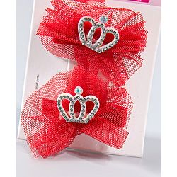 Babyhug Bow Alligator Clips Red - Pack of 2