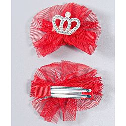 Babyhug Bow Alligator Clips Red - Pack of 2