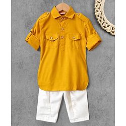 Babyhug Full Sleeves Kurta & Pajama Set - Yellow