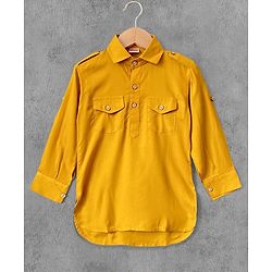 Babyhug Full Sleeves Kurta & Pajama Set - Yellow