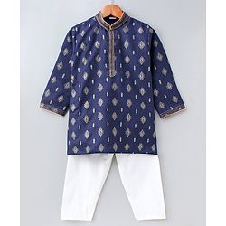 Babyhug Full Sleeves Kurta & Pajama Set - Blue