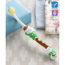 Babyhug Ultra Soft Bristles Elephant Design Toothbrush - Green