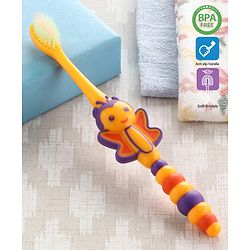 Babyhug Ultra Soft Bristles Bee Design Toothbrush - Purple Yellow