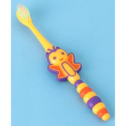 Babyhug Ultra Soft Bristles Bee Design Toothbrush - Purple Yellow