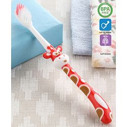 Babyhug Ultra Soft Bristles Giraffe Design Toothbrush - Red