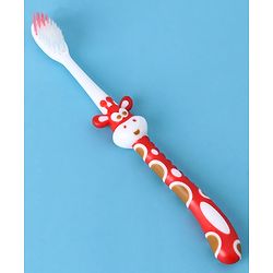 Babyhug Ultra Soft Bristles Giraffe Design Toothbrush - Red