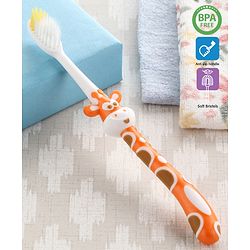 Babyhug Ultra Soft Bristles Giraffe Design Toothbrush - Orange