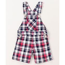 Babyhug Dungaree With Half Sleeves Tee Printed - Grey