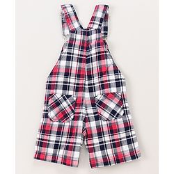Babyhug Dungaree With Half Sleeves Tee Printed - Grey