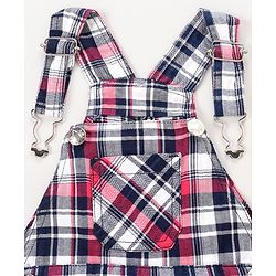Babyhug Dungaree With Half Sleeves Tee Printed - Grey