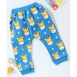 Babyhug Full Length Diaper Leggings Giraffe Print - Blue