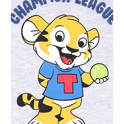 Babyhug Half Sleeves Biowashed Tee Champion League Print - Light Grey