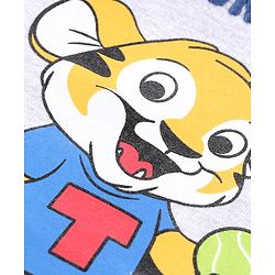 Babyhug Half Sleeves Biowashed Tee Champion League Print - Light Grey