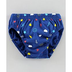 Babyhug 100% Cotton Briefs Multiprint Pack of 3 - Blue Red