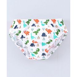 Babyhug 100% Cotton Brief Dino Print Pack of 3 - Orange