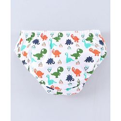 Babyhug 100% Cotton Brief Dino Print Pack of 3 - Orange