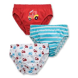 Babyhug 100% Cotton Briefs Pack of 3 - White Blue, Red