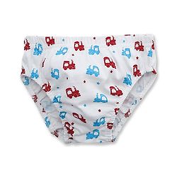 Babyhug 100% Cotton Briefs Pack of 3 - White Blue, Red